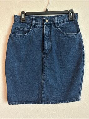 bill blass Dark Blue Denim Pencil Skirt